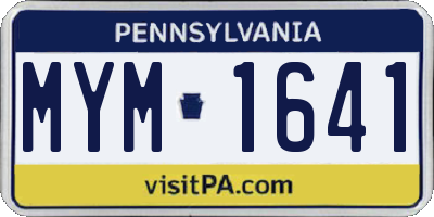 PA license plate MYM1641