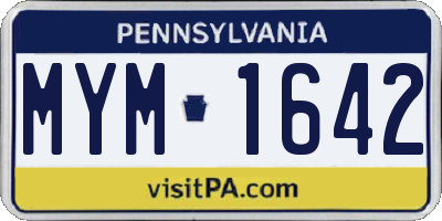 PA license plate MYM1642