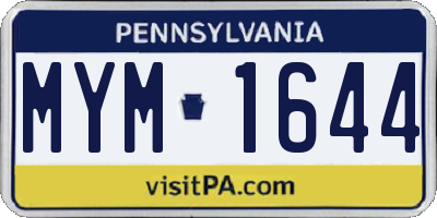 PA license plate MYM1644