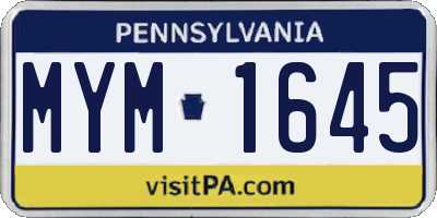 PA license plate MYM1645