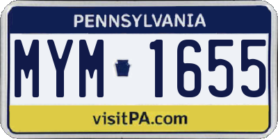 PA license plate MYM1655