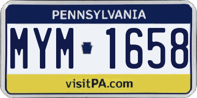 PA license plate MYM1658