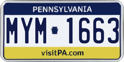PA license plate MYM1663