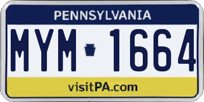 PA license plate MYM1664