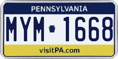 PA license plate MYM1668