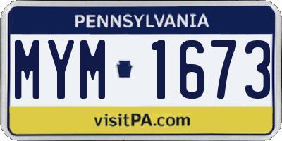 PA license plate MYM1673