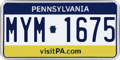 PA license plate MYM1675