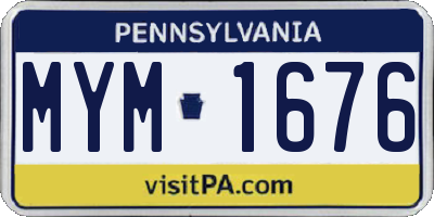 PA license plate MYM1676