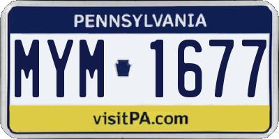 PA license plate MYM1677