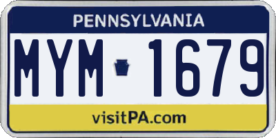 PA license plate MYM1679
