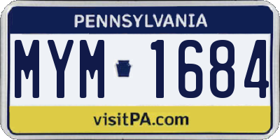 PA license plate MYM1684