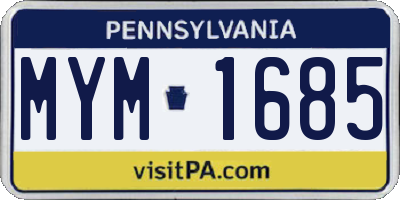 PA license plate MYM1685