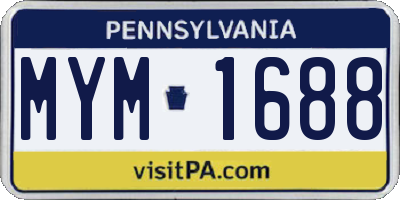 PA license plate MYM1688
