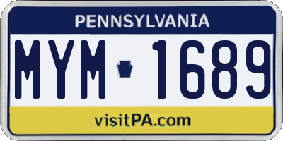 PA license plate MYM1689