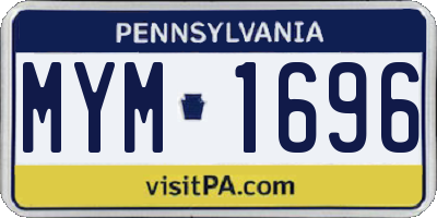 PA license plate MYM1696