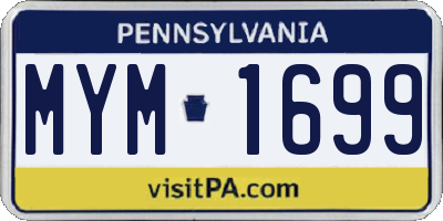 PA license plate MYM1699