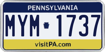 PA license plate MYM1737