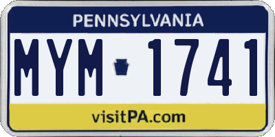 PA license plate MYM1741