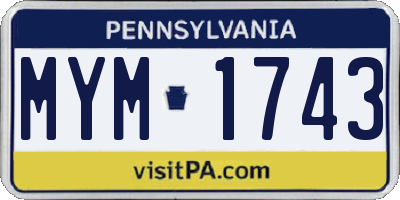 PA license plate MYM1743