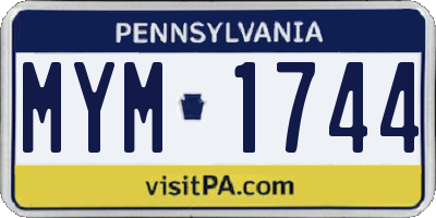 PA license plate MYM1744