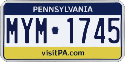 PA license plate MYM1745