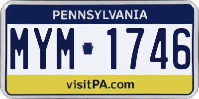 PA license plate MYM1746