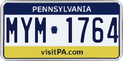 PA license plate MYM1764