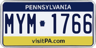 PA license plate MYM1766
