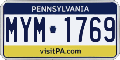 PA license plate MYM1769