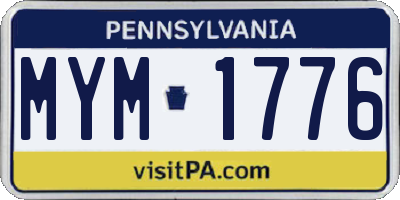 PA license plate MYM1776