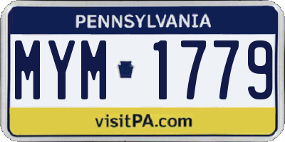 PA license plate MYM1779