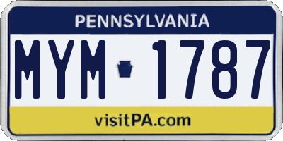 PA license plate MYM1787