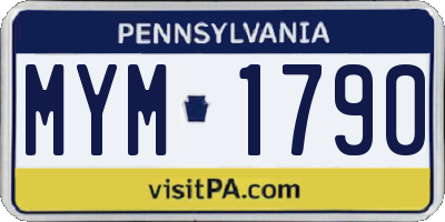 PA license plate MYM1790