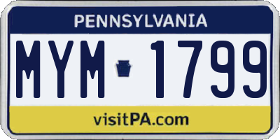PA license plate MYM1799