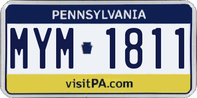 PA license plate MYM1811