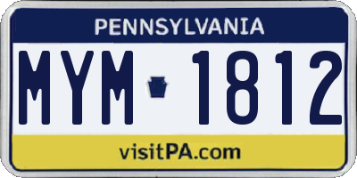 PA license plate MYM1812