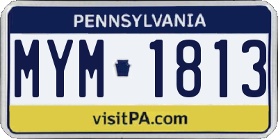 PA license plate MYM1813
