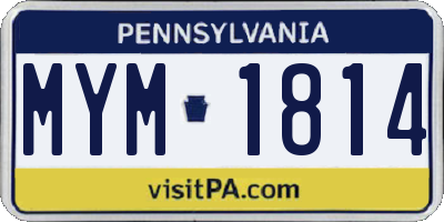 PA license plate MYM1814