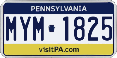 PA license plate MYM1825