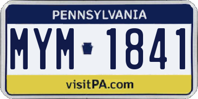 PA license plate MYM1841
