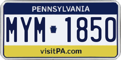 PA license plate MYM1850