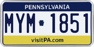PA license plate MYM1851