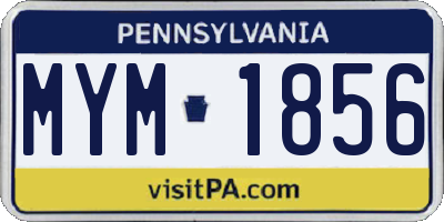 PA license plate MYM1856