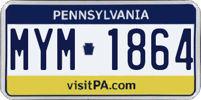 PA license plate MYM1864