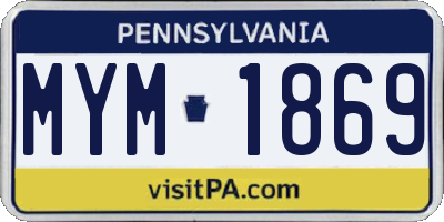 PA license plate MYM1869