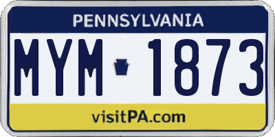 PA license plate MYM1873
