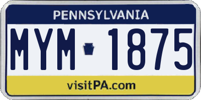 PA license plate MYM1875