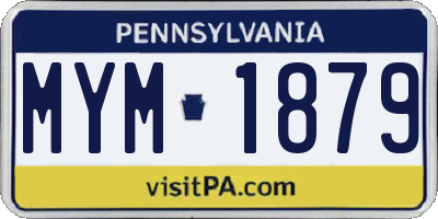 PA license plate MYM1879
