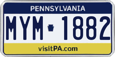 PA license plate MYM1882