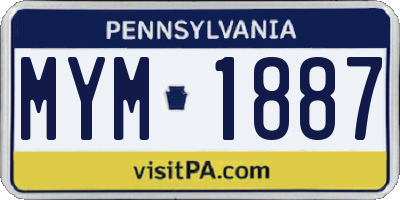 PA license plate MYM1887